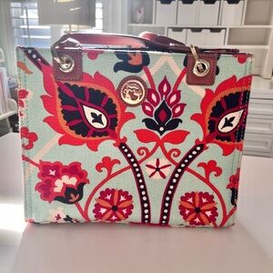 Spartina 449 Paisley Navy Blue Floral Tote Bag